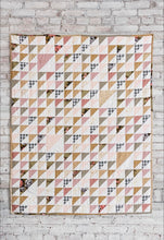 Load image into Gallery viewer, Hand quilted half square triangle beginner quilt
